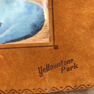 VTG YELLOWSTONE PARK SUEDE SNAPSHOTS PHOTO ALBUM GRAND PRISMATIC SPRING 26 Pages 3