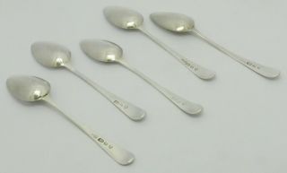 RARE SET 5 COLLECTABLE 18TH CENTURY GEORGE III ERA SOLID SILVER SPOONS HM 1796 2