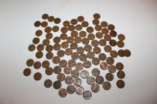 (99) Lincoln Wheat Cents/pennies Mixed Dates 1950 