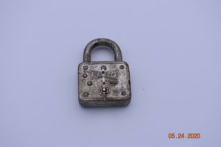 Vintage Antique Master Lock With Key Made In Usa