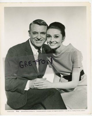 Gorgeous Audrey Hepburn & Cary Grant Rare Studio Portrait Photo
