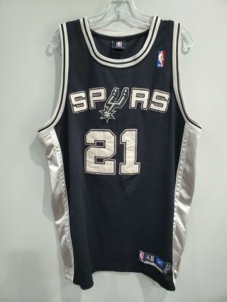 Rare Vintage Reebok Nba San Antonio Spurs Tim Duncan 21 Jersey Mens 48 Xl Sewn