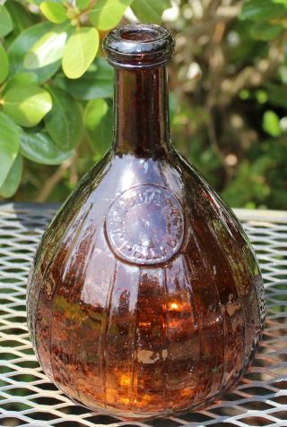 C1875 Antique Bottle J.  F.  Tobias & Co Philadelphia Melon Needs Tlc Amber