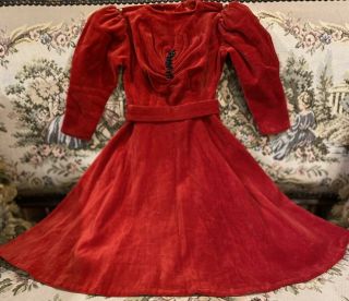 98 Vintage Fancy Velvet Doll Dress For Antique French Or German Bisque Doll