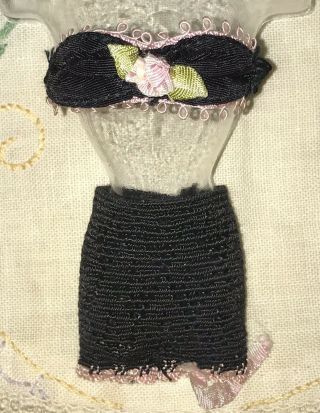 Vintage Ideal Little Miss Revlon - Cissette Black & Pink Bra & Panties 1950’s