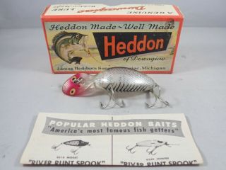 Vintage Heddon Dowagiac Tadpolly Spook Fishing Lure W/ 9000 Xrs Box & Paperwork
