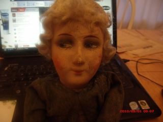 Antique Lenci Felt Head Doll Cloth Body.  Antique Looking Character
