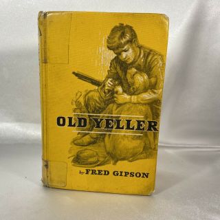 Vintage Old Yeller Book Hard Cover Book Yellow Cover Illustrated