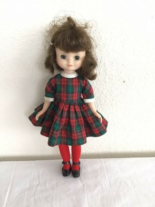 Vintage 1950’s Tiny Betsy Mccall 8 Inch Doll With Plaid Dress Shoes