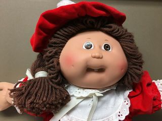 Vintage 1978 - 82 Cabbage Patch DOLL In RED Velvet Outfit W/Tooth 2