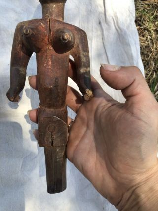african fertility statue Ceremonial Wood Antique Hand Carved Female Art 3