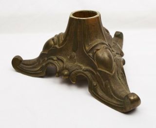 Antique 19th C Victorian Gold Painted Cast Iron Art Nouveau Ornate Lamp Base