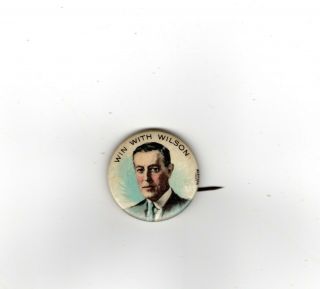 Win With Wilson Vintage/antique Pin - Back