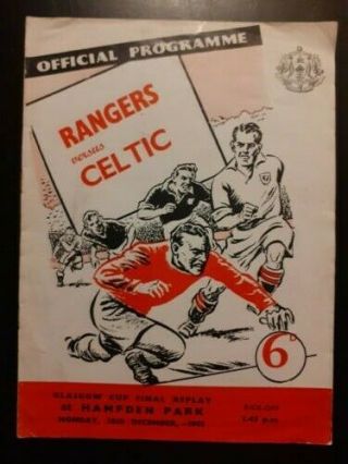 Rare Celtic V Rangers Glasgow Cup Final Replay Dec 26 1955