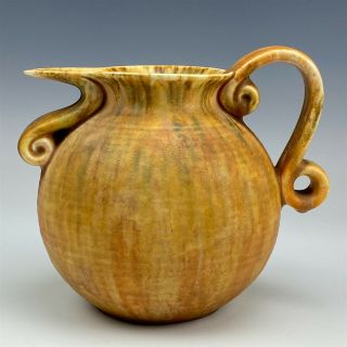 Antique Mystery Maker Art Nouveau Studio Hand Crafted Pottery Pitcher Vase 007