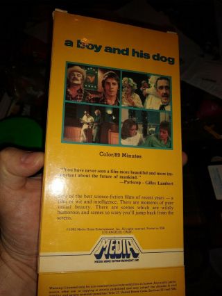 VHS A BOY AND HIS DOG Vintage 1982 MEDIA VIDEO All Flaps RARE Don Johnson CULT 3