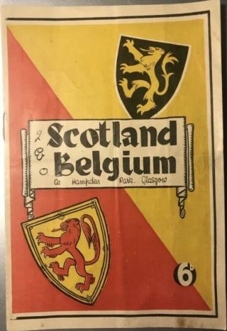 Rare 1948 Scotland V Belgium Unofficial Programme