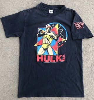 Vintage Very Rare 1989 Wwf Hulk Hogan - Hulk Rules T - Shirt - See Photos And Read
