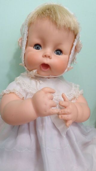Vintage Horsman 19 Inch Baby Doll 1962 Blonde Full Lashes Thirsty Walker Family