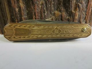 Antique Art Noveau Gold Filled Single Blade Blade Pocket Knife Watch Fob Rp16