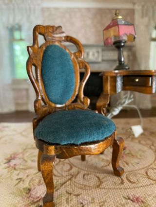 Vintage Miniature Dollhouse Artisan Table Chair Floor Mirror Ladies Shop Decor 3