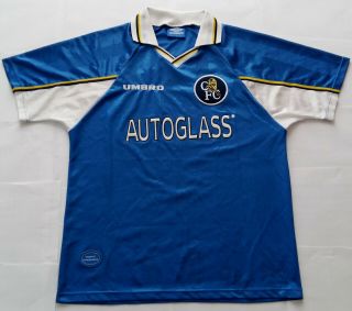 Rare Chelsea 1997 Autoglass Vintage Umbro Home Shirt Jersey Maglia 1999 1990s