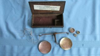 Portable Brass Gold Mining Scale With Wooden Box - Prospectors & Assayers