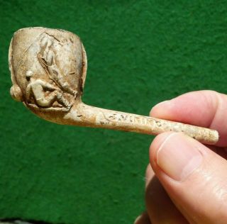 Authentic Indian Artifact 3 - 1/4 " Clay Trade Pipe Arrowheads Antique Clay Pipe