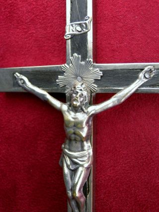 Carmelite Prioress Nun Rare Antique Bronze & Ebony Skull & Bones Habit Crucifix