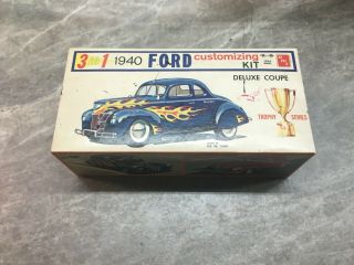 Vintage Amt 1/25 1940 Ford Coupe Model Kit Box.  Box Only Rare
