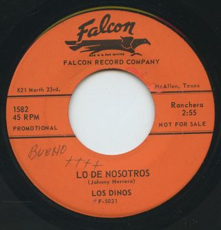 Rare Latin 45 - Los Dinos - Lo De Nosotros - Falcon 1582 - Promo
