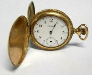 Antique 1901 Ladies Waltham 0s 7 Jewel Gold Filled Pocket Watch