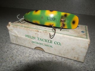 Vintage Helin Tackle Co U20 Flatfish Wood Underwater Fishing Lure Casting Troll