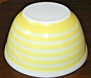 RARE Vintage Pyrex Yellow Stripe 402 1 1/2 Qt Mixing Nesting Bowl 2