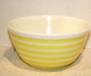 RARE Vintage Pyrex Yellow Stripe 402 1 1/2 Qt Mixing Nesting Bowl 3