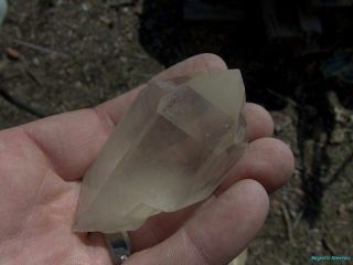 OPTICAL CLEAR_RARE LARGE Arkansas Quartz Crystal Golden Healer Point 2