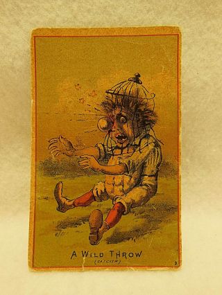 Antique Vtg Baseball Comic Card Titled A Wild Throw The Great American Tea Co.