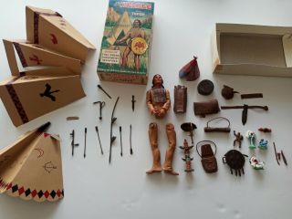 Vintage Rare Chief Cherokee The Movable Indian By Marx And Accessories