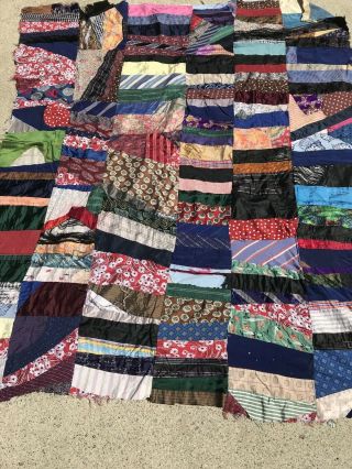 Antique Vintage Crazy Quilt Top Early Silks Embroidery Restore Or Cutters