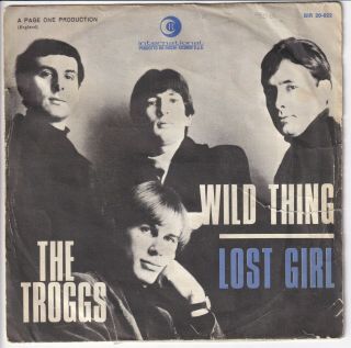 The Troggs - Wild Thing/lost Girl - Rare Italian Ps 45rpm 7 " 1966 - Beat