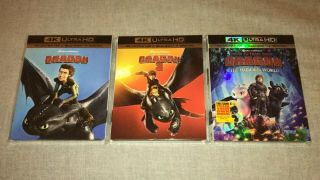 How To Train Your Dragon Trilogy Bundle (4k,  Blu - Ray) (includes Rare Slipcovers)