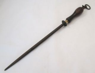 Long 19th Century Sharpening Steel With Turned Wooden Handle - Joseph Mills
