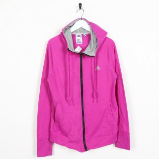 Vintage Women’s Adidas Small Logo Zip Up Hoodie Sweatshirt Pink | Medium M