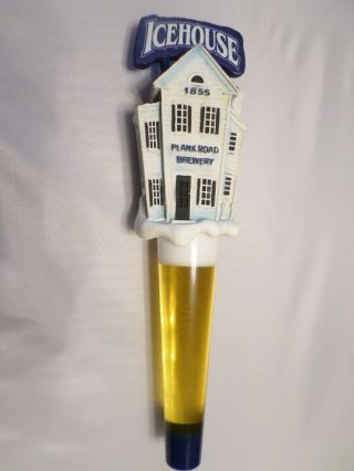 Rare Icehouse Ice House 1855 Plank Road Brewery Draft Beer Keg Bar Tap Handle