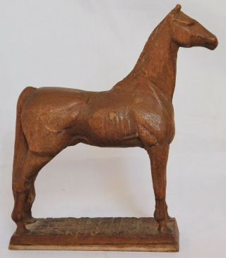 Vintage Carved Wooden Horse Figurine 5.  5 " Tall Animal Ornament Wood Carving Art