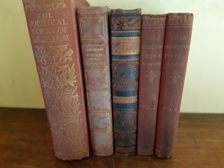 Five Antique Books Of Longfellow 