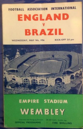Rare Duncan Edwards England V Brazil - Wembley 9/05/ 1956 Vg