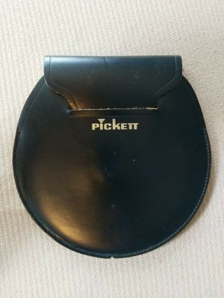 PICKETT Model 109ES Circular Slide Rule w/ Leather Case VINTAGE & RARE 3