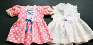 Vintage Set Of 2 Doll Dresses For 18 " Chubby Compo Dolls Pink And Lavander