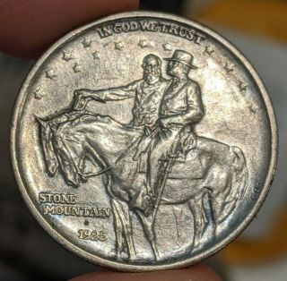1925 Stone Mountain Half Dollar Uncirculated Unc Commemorative Rare Silver Toned